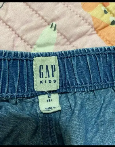 Pantalones cargo niña de mezclilla azul - miniatura 2