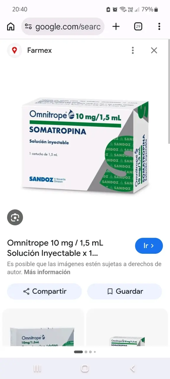 Omnitrope 10 mg/1,5 mL Solución Inyectable