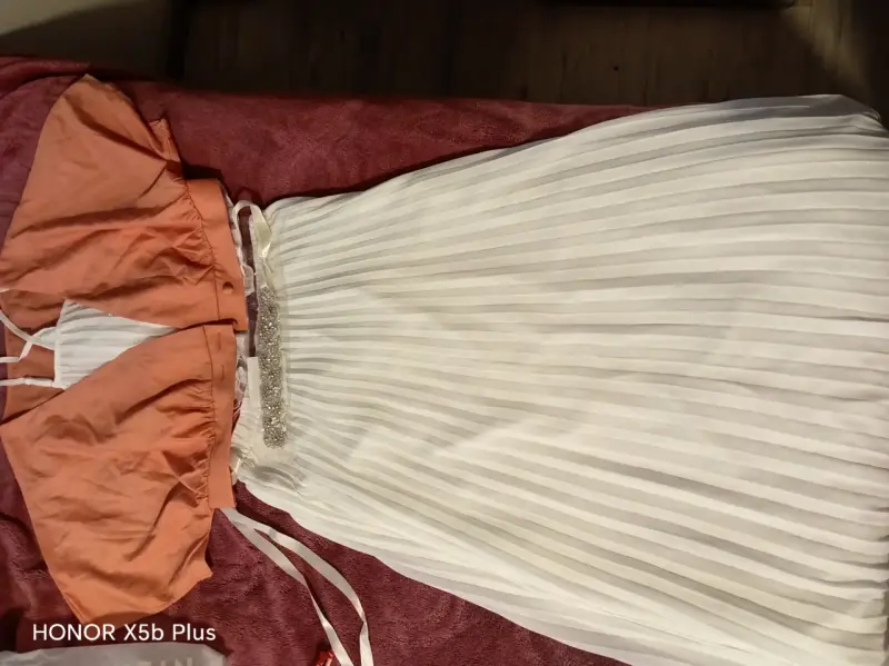 Conjunto de blusa y falda plisada blanca - 2