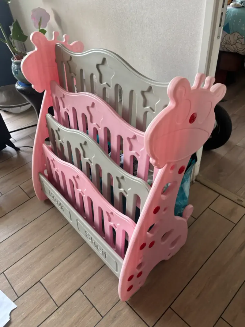 Estante infantil de plástico rosa y gris - 5