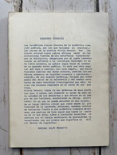 Libro 'Sendero Cósmico' de Alicia Dauvin 1987 - miniatura 3