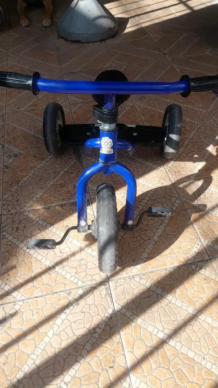 Triciclo infantil azul con pedales - 1