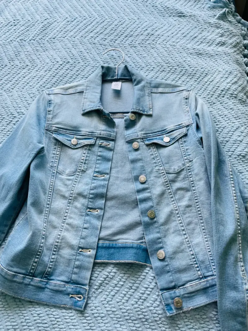 Chaqueta de mezclilla azul claro para niña - 1