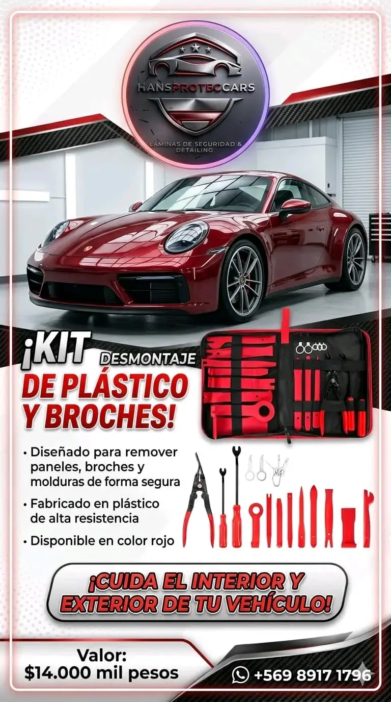 Kit de desmontaje de plástico y broches rojo