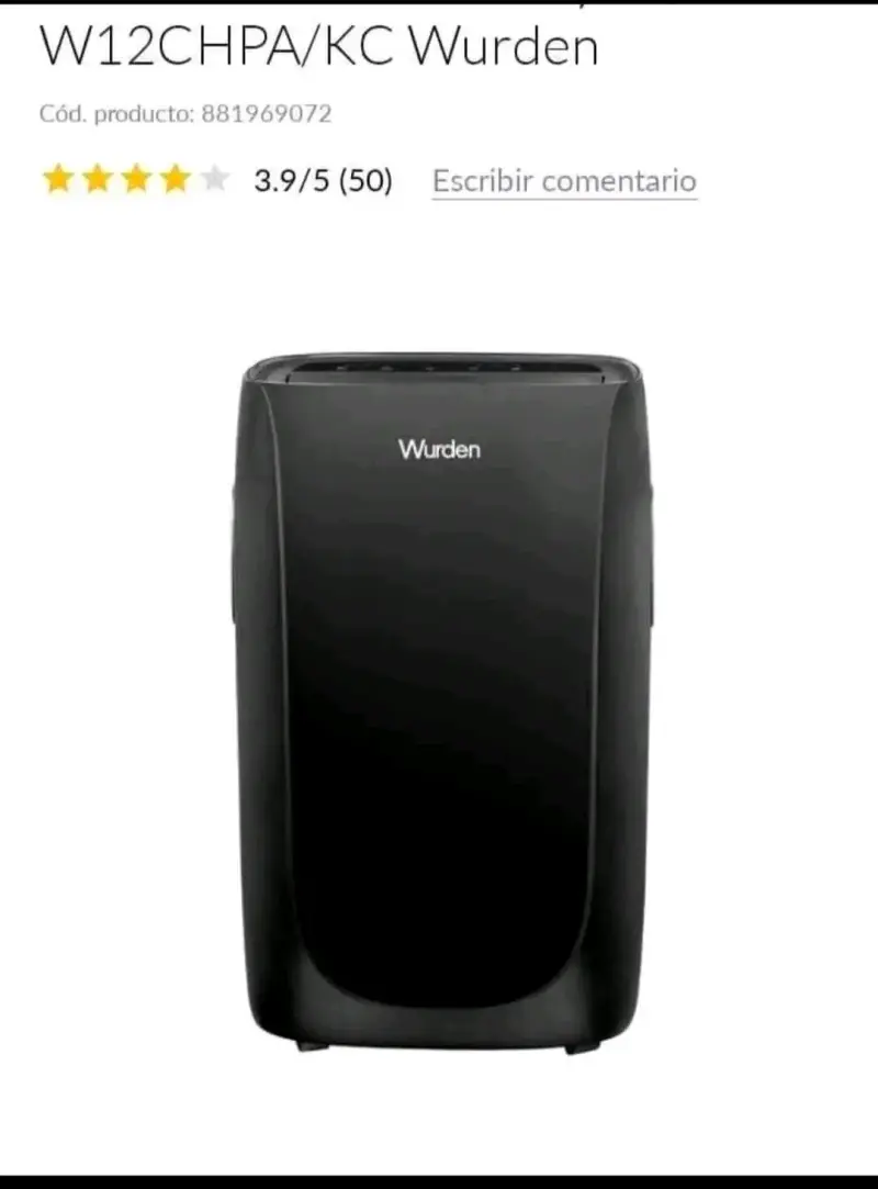 Aire acondicionado portátil Wurden W12CHPA/KC - 1