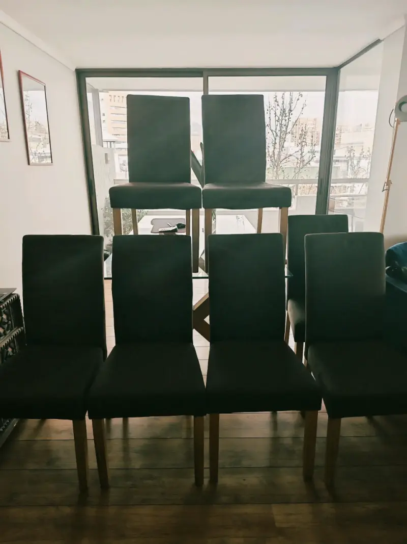 Juego de 8 sillas de comedor modernas - 1