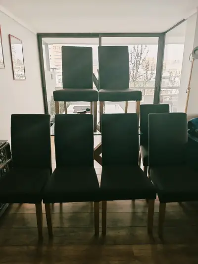 Juego de 8 sillas de comedor modernas - miniatura 1