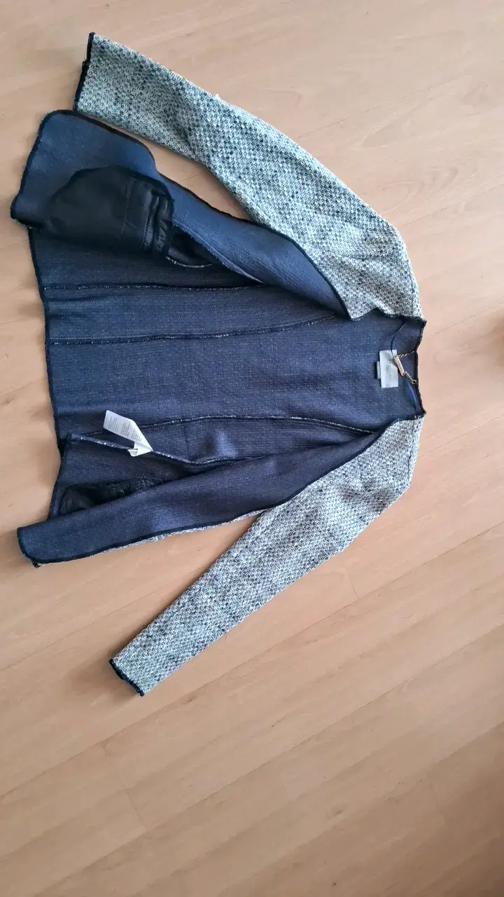 Blazer de tweed gris para mujer - 2