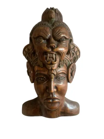 Escultura tallada en madera de estilo tribal - miniatura 3