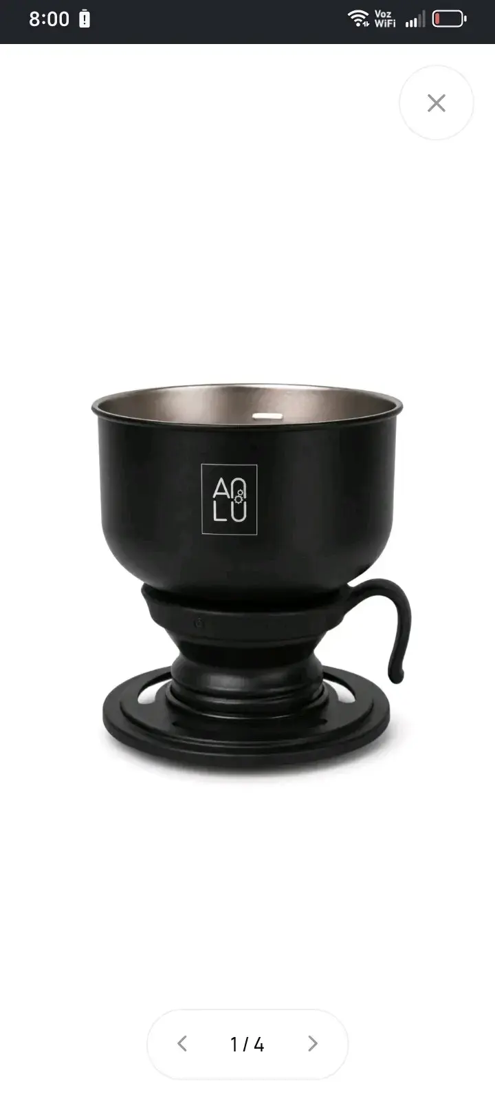 Goteador de café negro de acero inoxidable