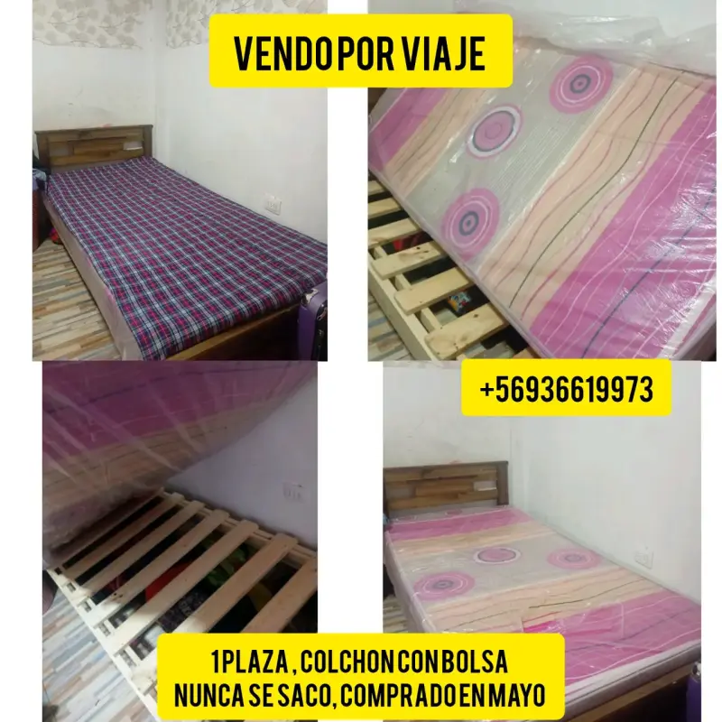 Cama 1 plaza madera - 3
