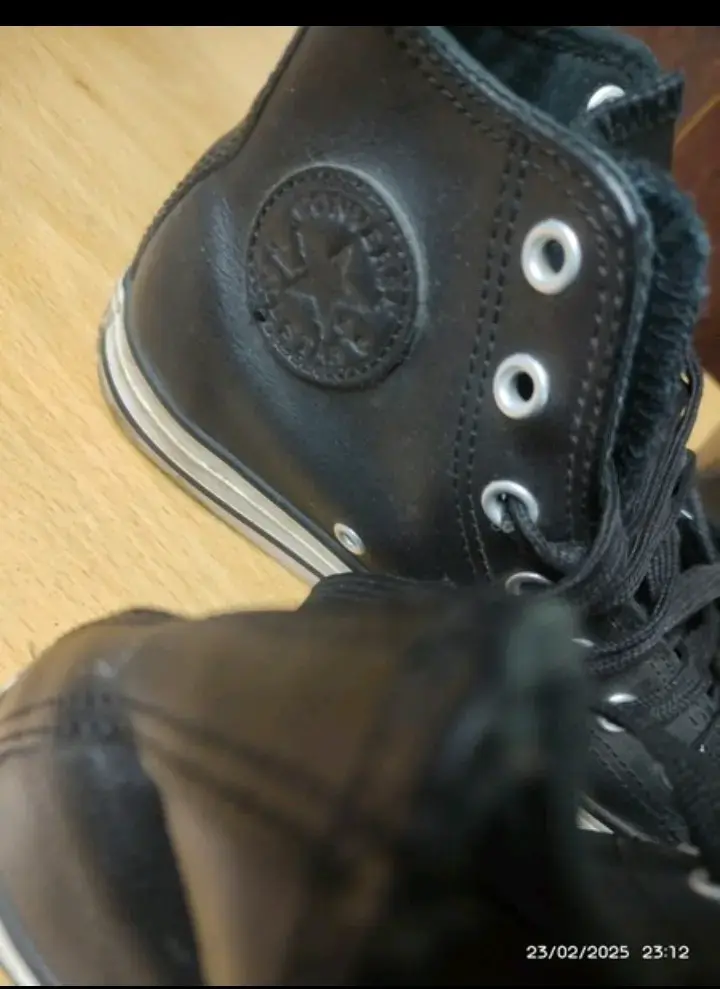 Zapatillas junior de cuero negro - 3