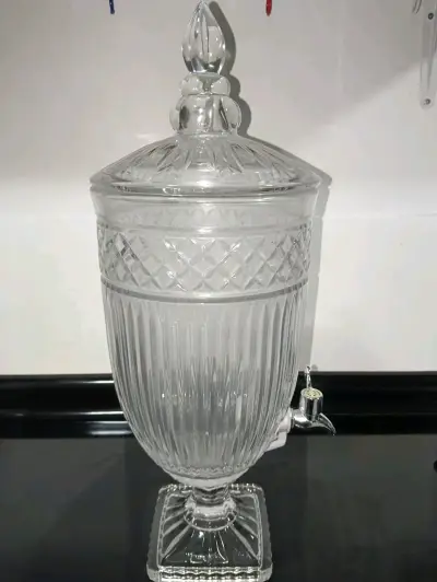 Dispensador de vidrio con tapa decorativa - miniatura 1