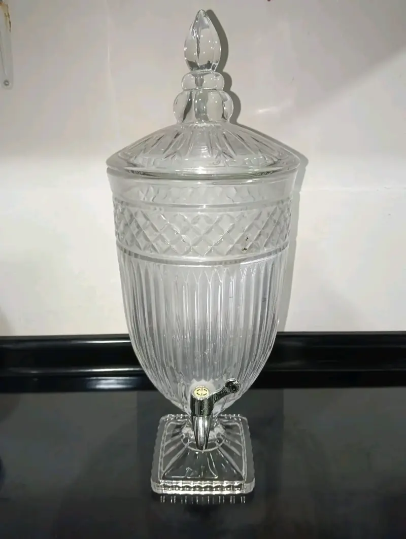 Dispensador de vidrio con tapa decorativa - 3