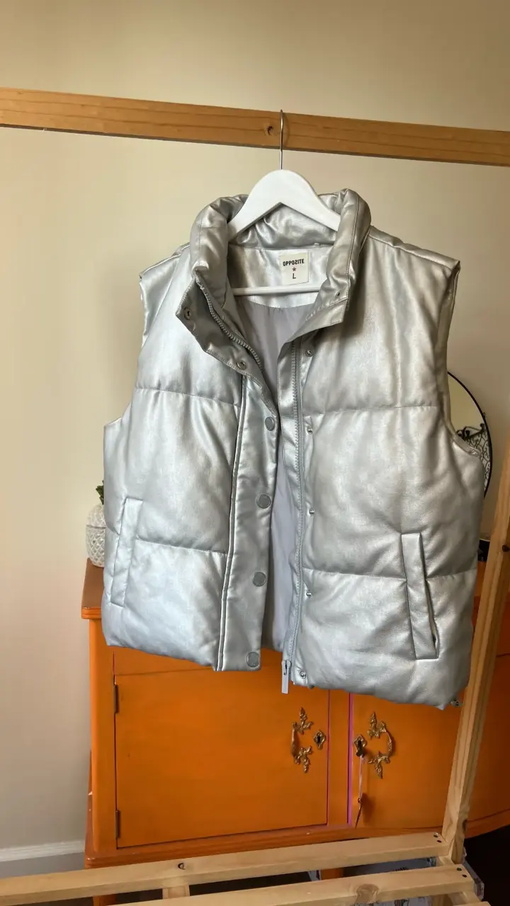 Chaqueta plateado acolchado Opposite talla L - 1