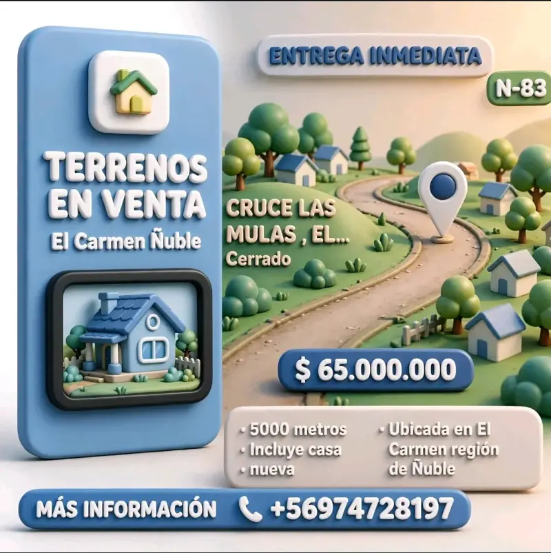 Terreno en venta en El Carmen, Ñuble - 1