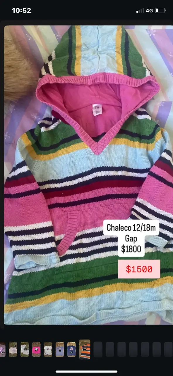 Chaleco a rayas Gap para bebé 12/18m - 1