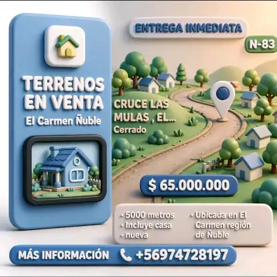 Terreno en venta en El Carmen, Ñuble - miniatura 1