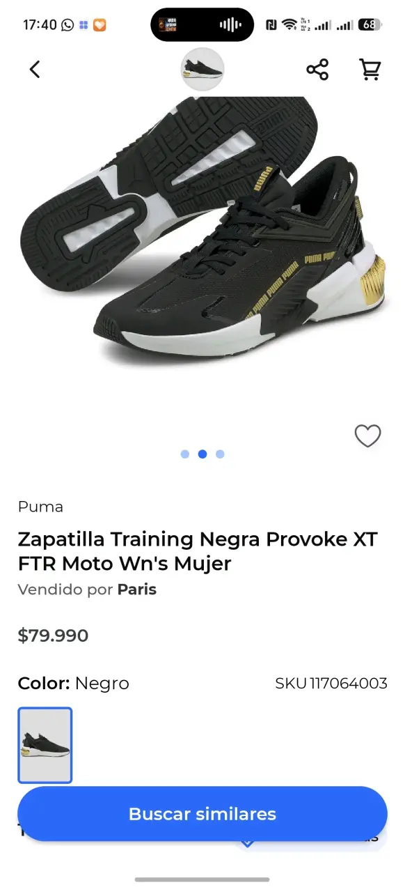 Zapatillas deportivas Puma negras con detalles dorados - 6