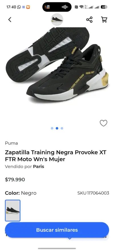 Zapatillas deportivas Puma negras con detalles dorados - miniatura 6