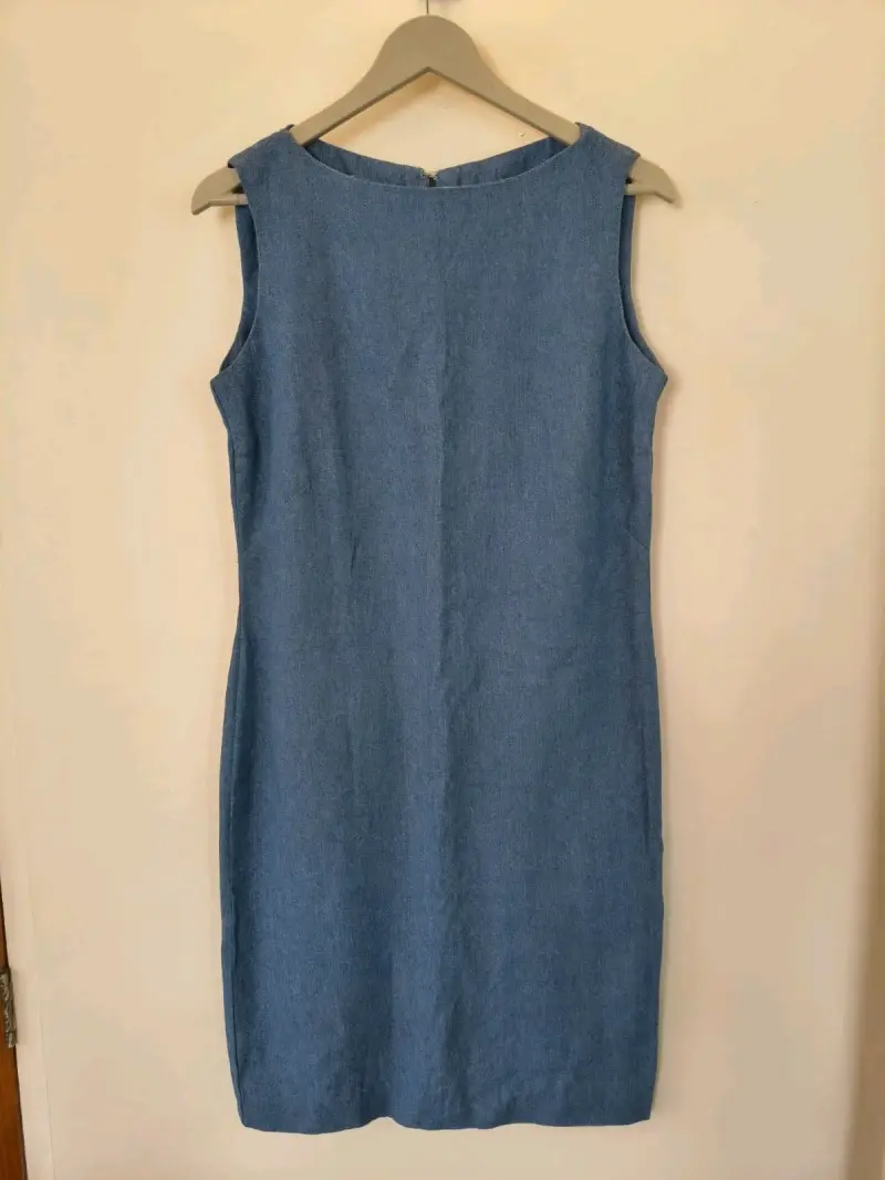 Vestido de mezclilla sin mangas azul - 1