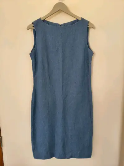 Vestido de mezclilla sin mangas azul - miniatura 1
