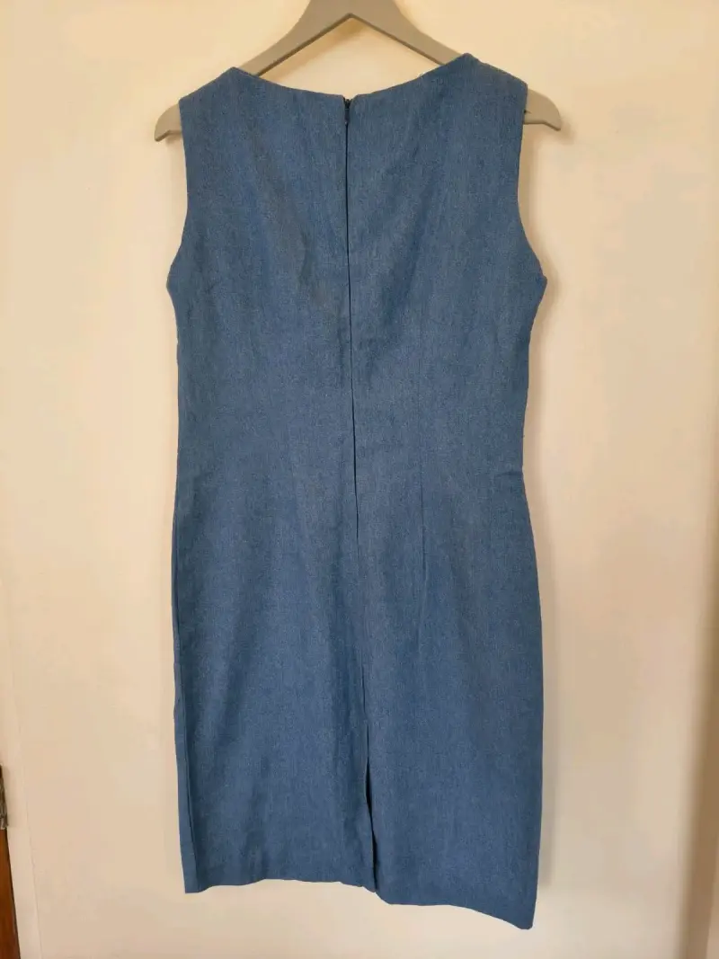Vestido de mezclilla sin mangas azul - 2