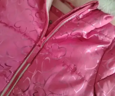 Chaqueta de invierno rosada para niña - miniatura 3