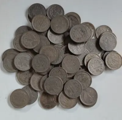 Lote de monedas antiguas chilenas de 20 centavos - miniatura 1