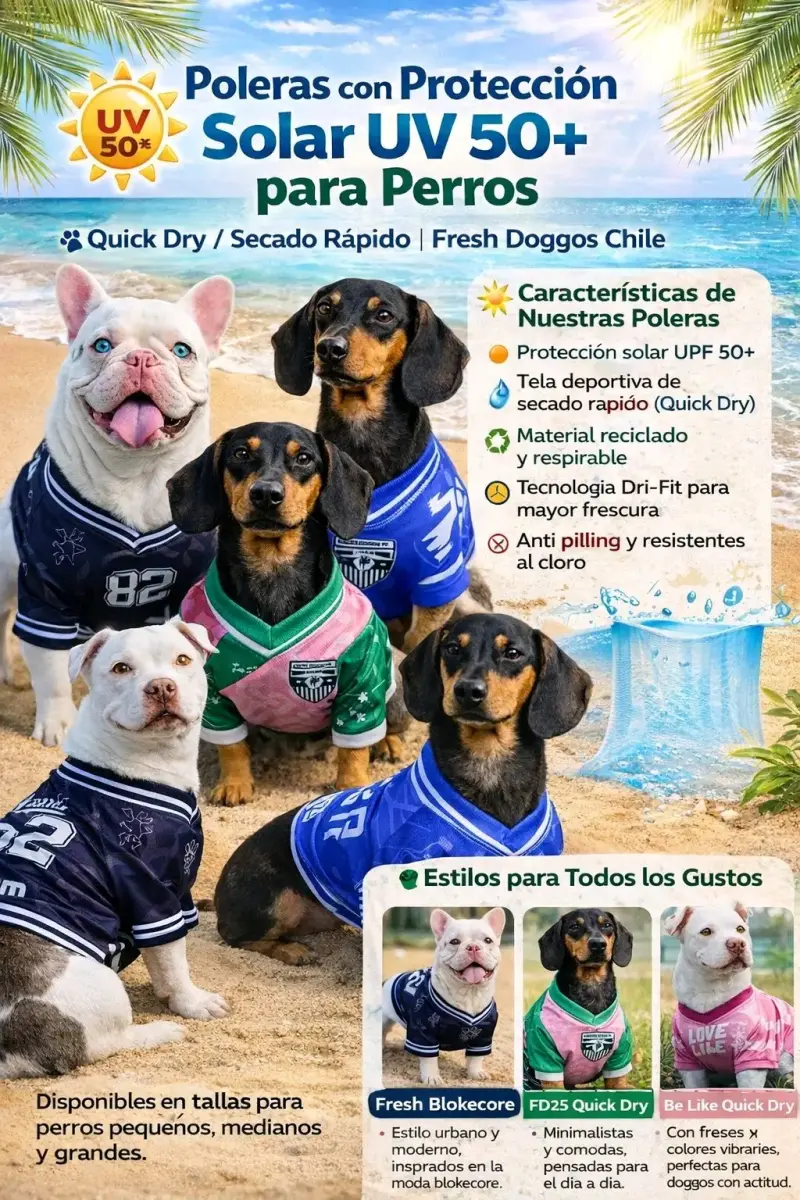 Polera para perros con protección solar UV 50+ - 1