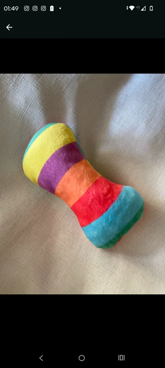 Cojín de peluche en forma de donut rosado - 4