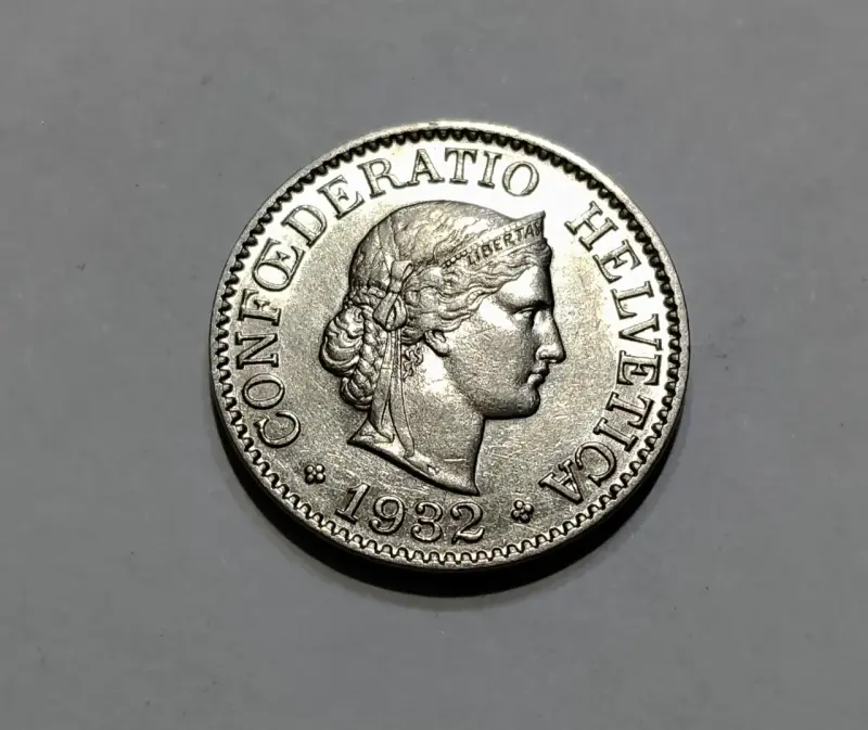 Moneda suiza de nickel 1932 - 3