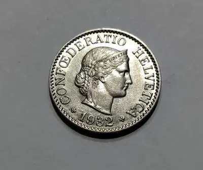 Moneda suiza de nickel 1932 - miniatura 3