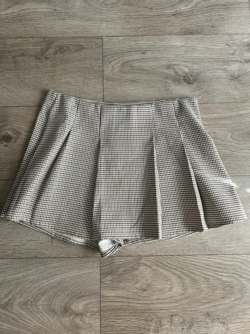 Falda short corta de cuadros estilo escocés - 2