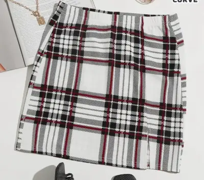 Falda escocesa a cuadros blanco y negro - miniatura 2