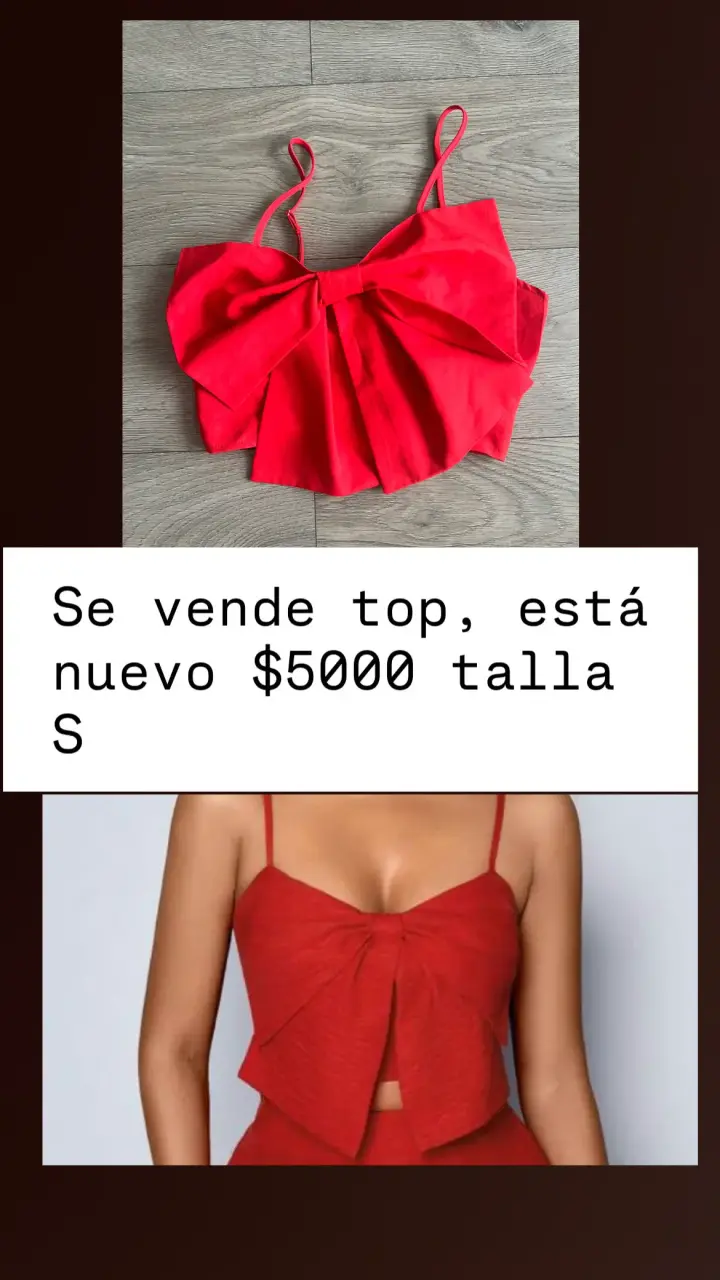 Top rojo con lazo elegante