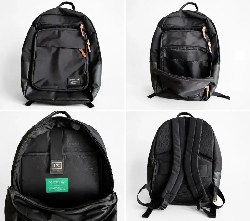 Mochila negra con múltiples compartimentos - 3