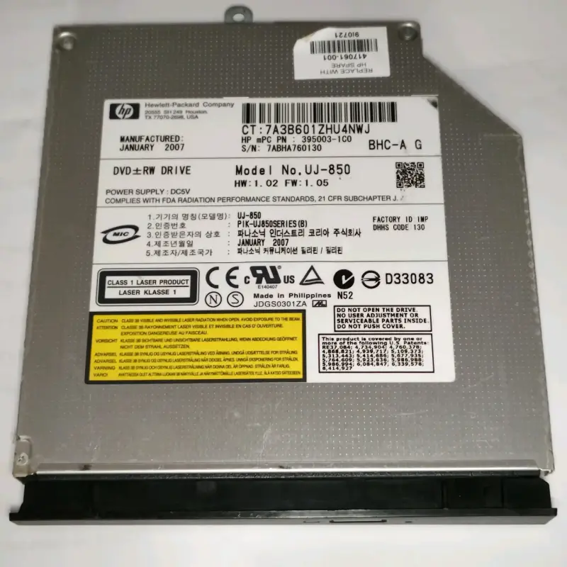UNIDAD DVD-RW HP MODELO UJ-850 - 2