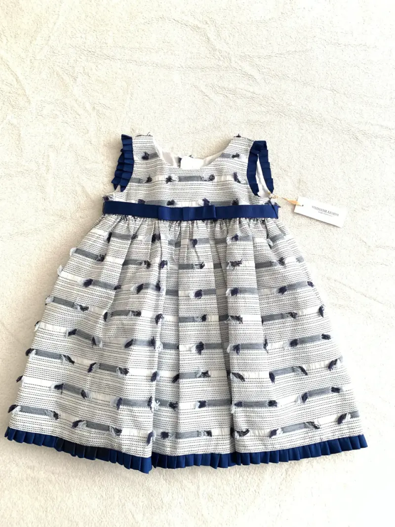 Vestido infantil con lazo azul alta costura - 2