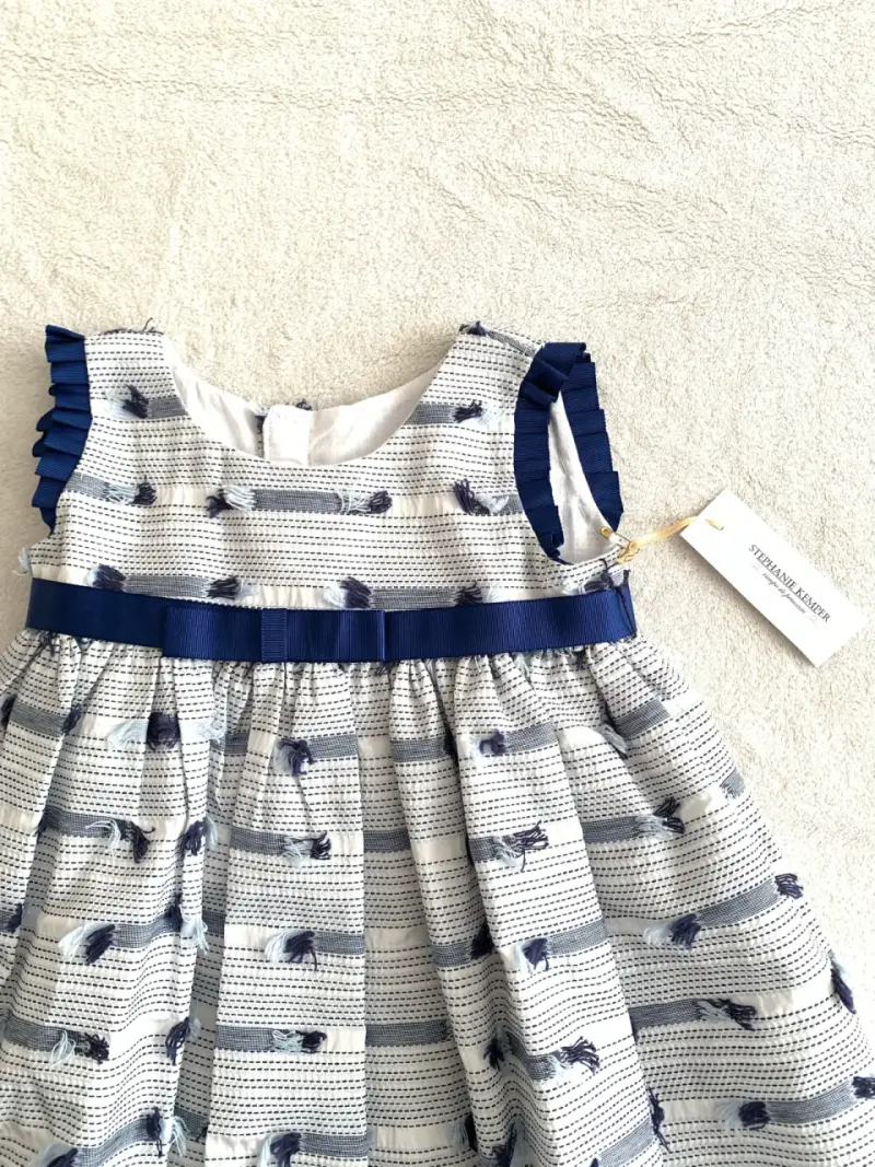 Vestido infantil con lazo azul alta costura - 3