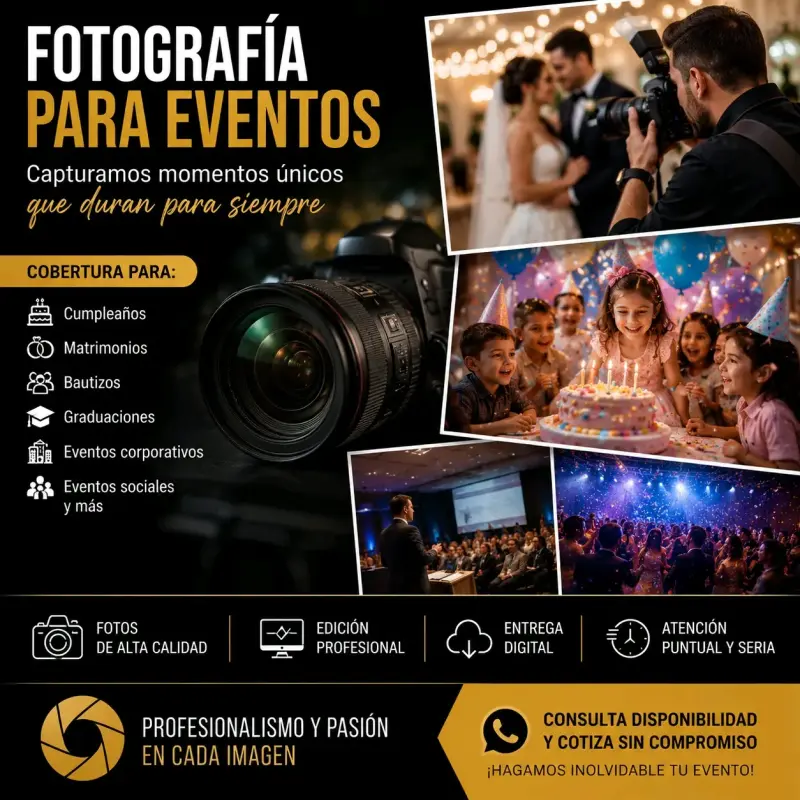Servicio de fotografía para eventos especiales