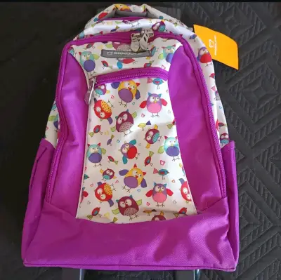 Mochila escolar Saxoline con diseño de búhos - miniatura 1