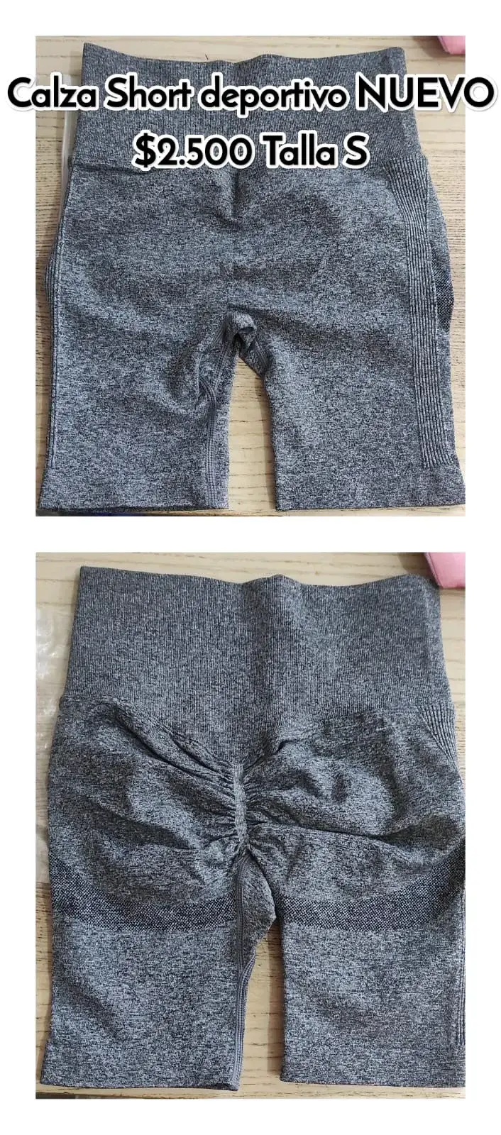 Calza short deportivo gris nuevo
