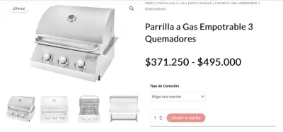 Parrilla a gas empotrable de 3 quemadores - miniatura 1