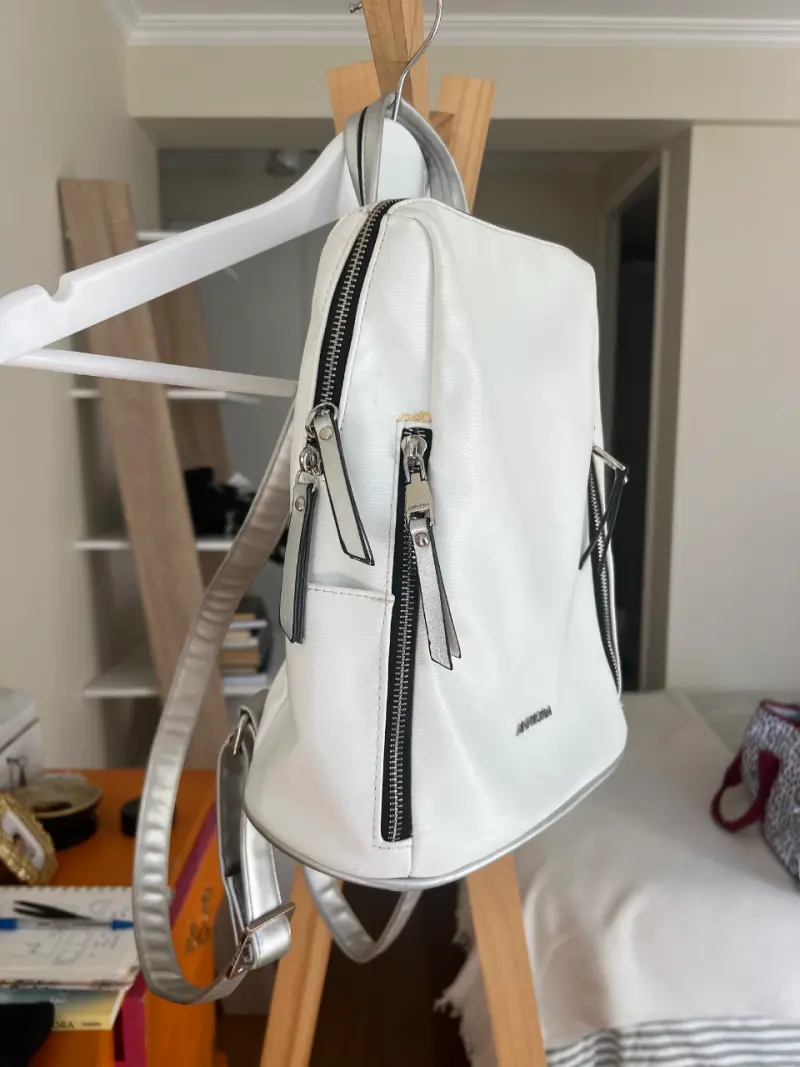 Mochila blanca Amphora con cierres laterales - 2
