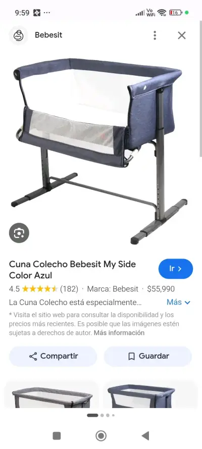 Cuna colecho Bebesit My Side azul - miniatura 1