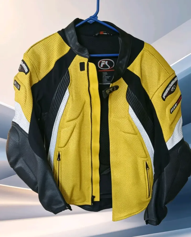 Chaqueta de moto amarilla y negra - 1