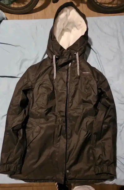 Parka impermeable Quechua negra con capucha - miniatura 3