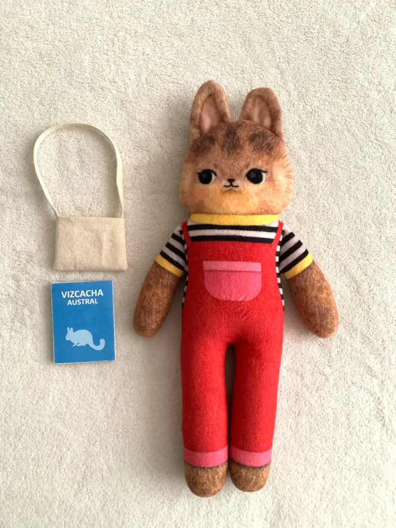 Peluche fauna nativa Vizcacha Austral con bolso - 2