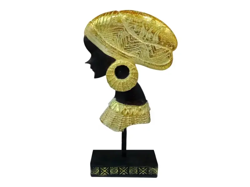 Escultura decorativa africana dorada